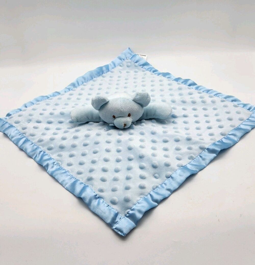 Pro Goleem Lovey Teddy Bear Baby Security Blanket Back Soft Blue Unisex 16”x16”